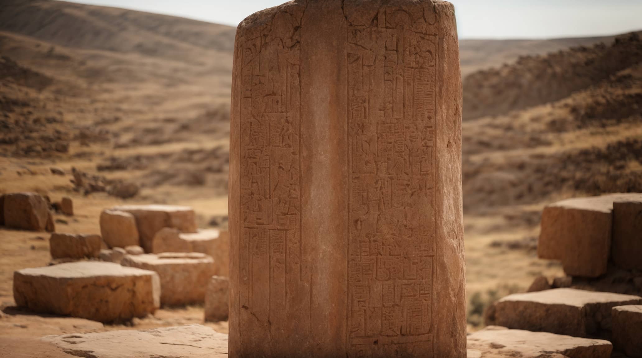 engraved stone pillar