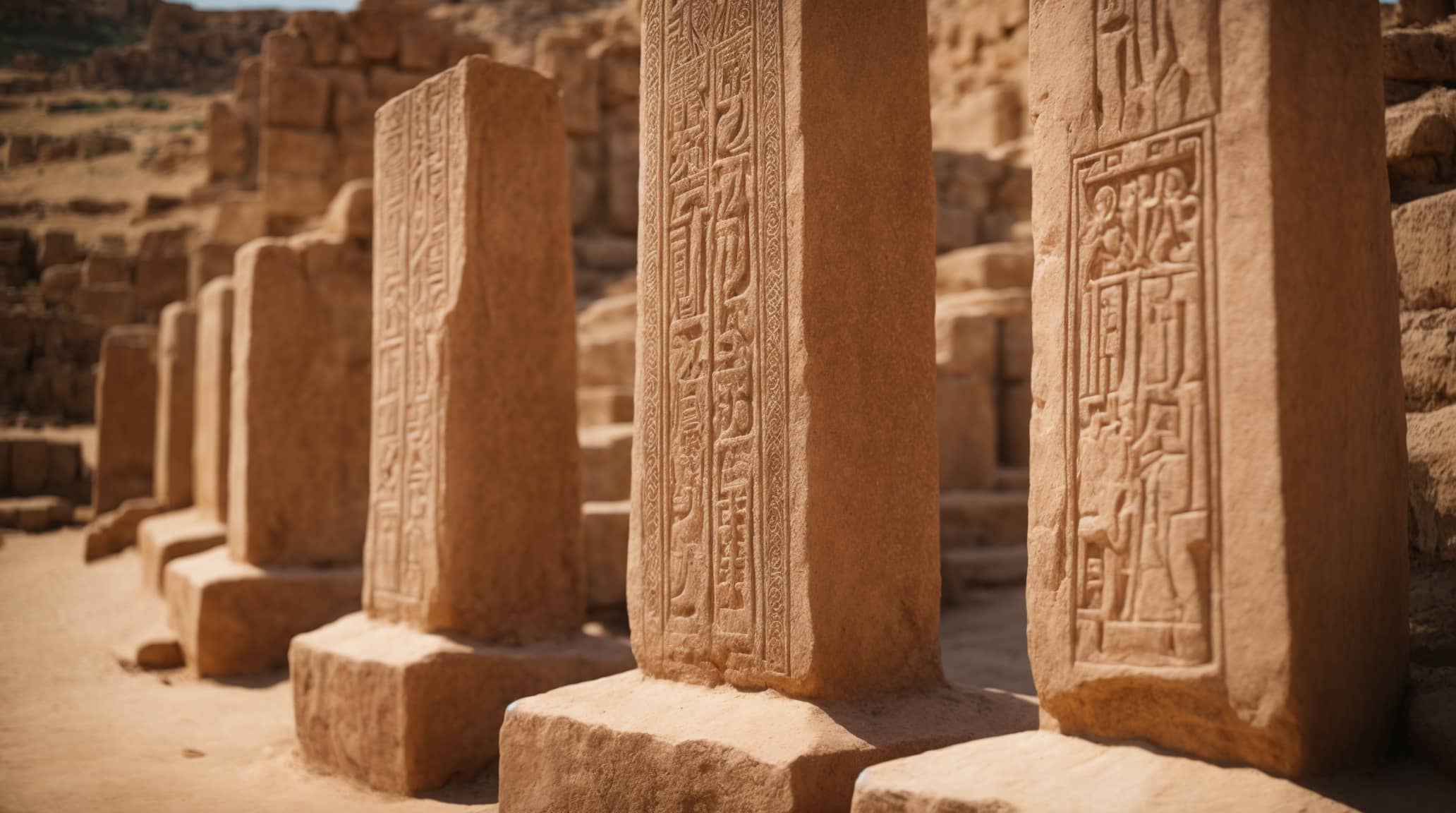 T-shaped pillars carvings