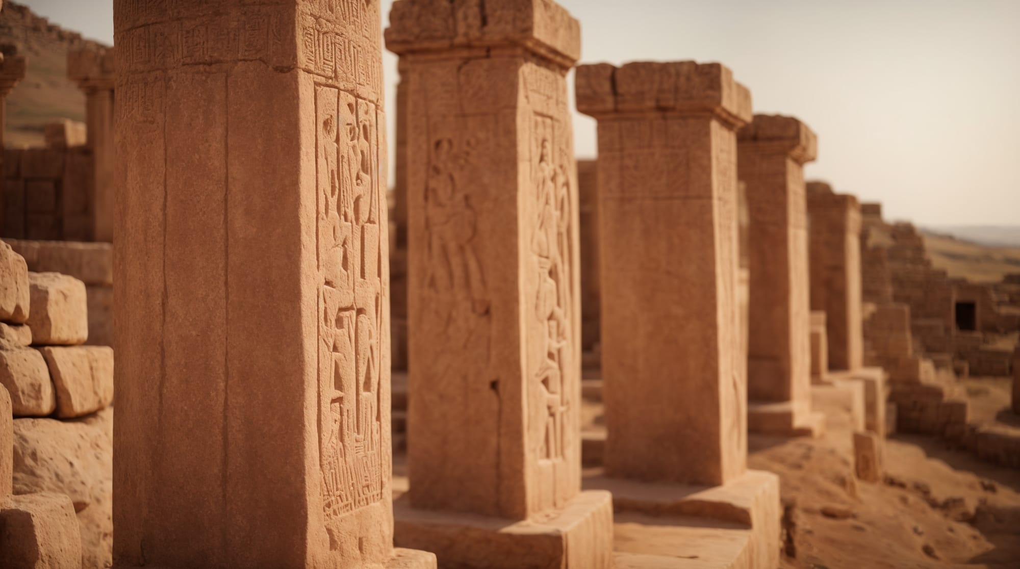 ancient carvings detailed carvings on the T-shaped pillars at Göbeklitepe