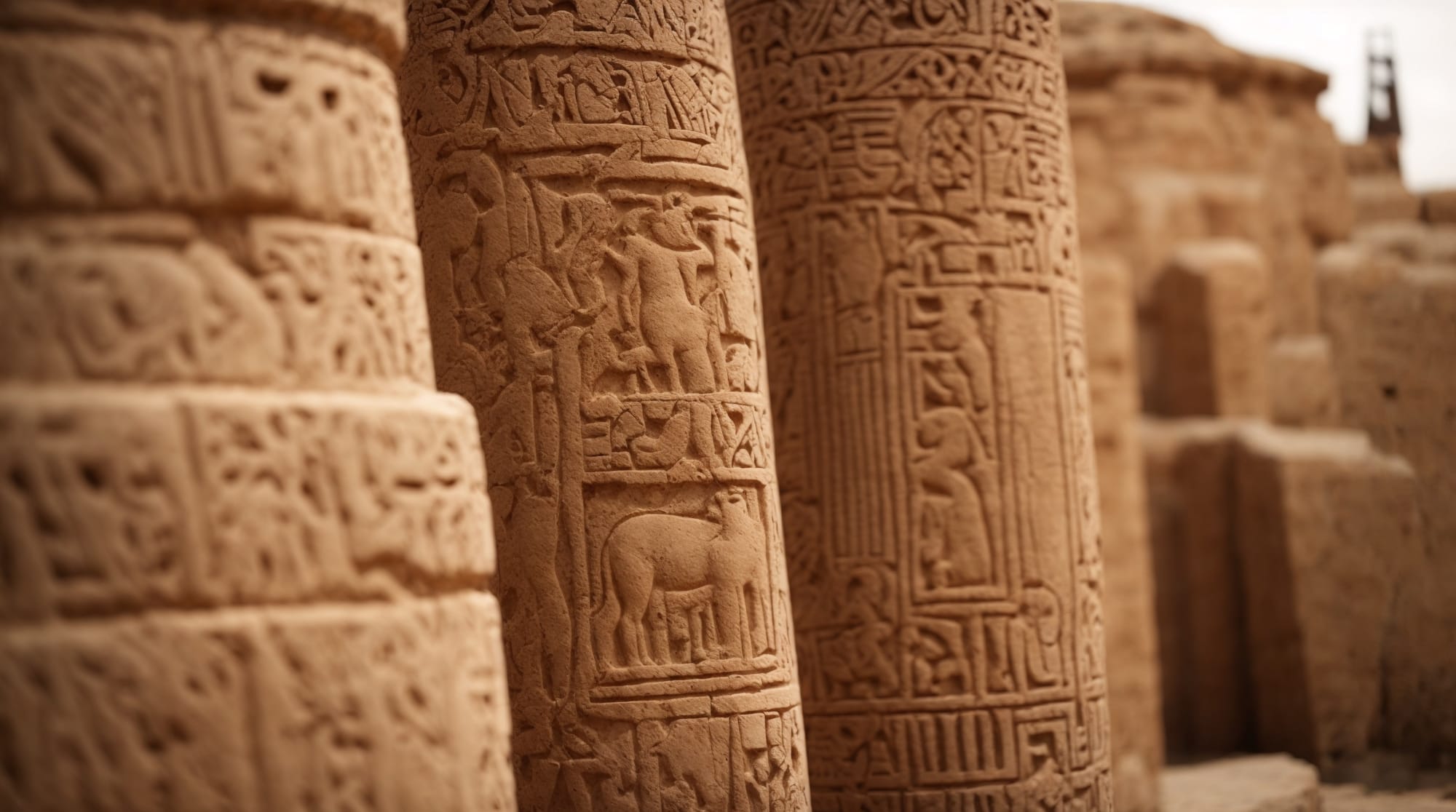 archaeological discoveries Close-up of the animal motifs carved on Göbeklitepe's pillars.