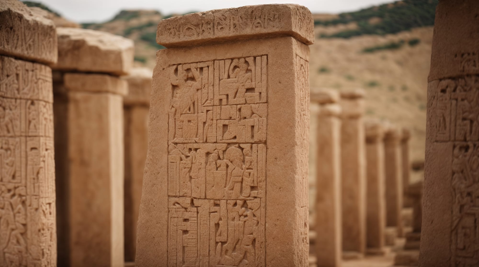 Close-up of the intricate carvings on the T-shaped pillars at Göbeklitepe