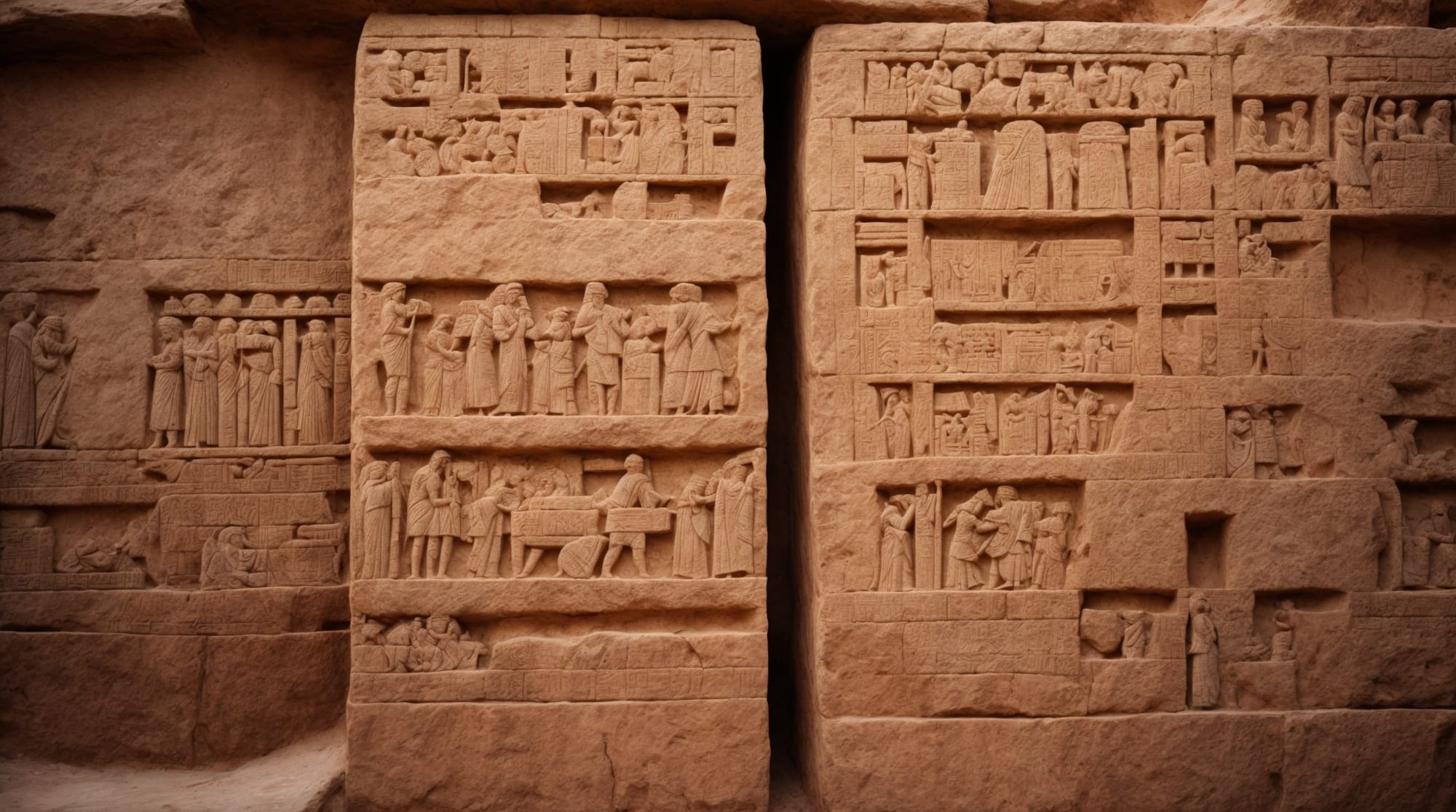 carved reliefs Close-up of carved reliefs on Göbeklitepe's pillars