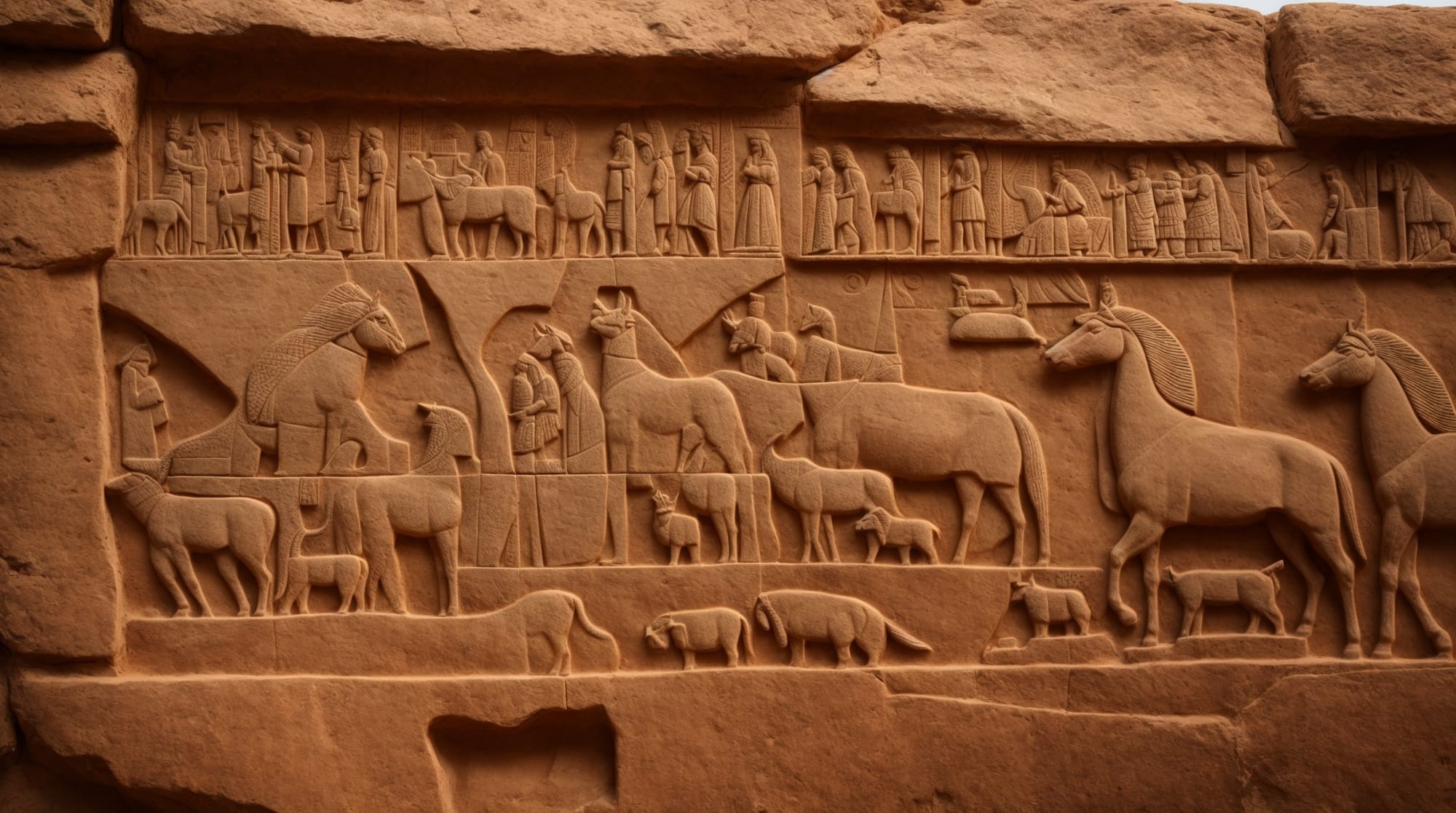 carved reliefs Close-up of Göbeklitepe's carved reliefs depicting various animals