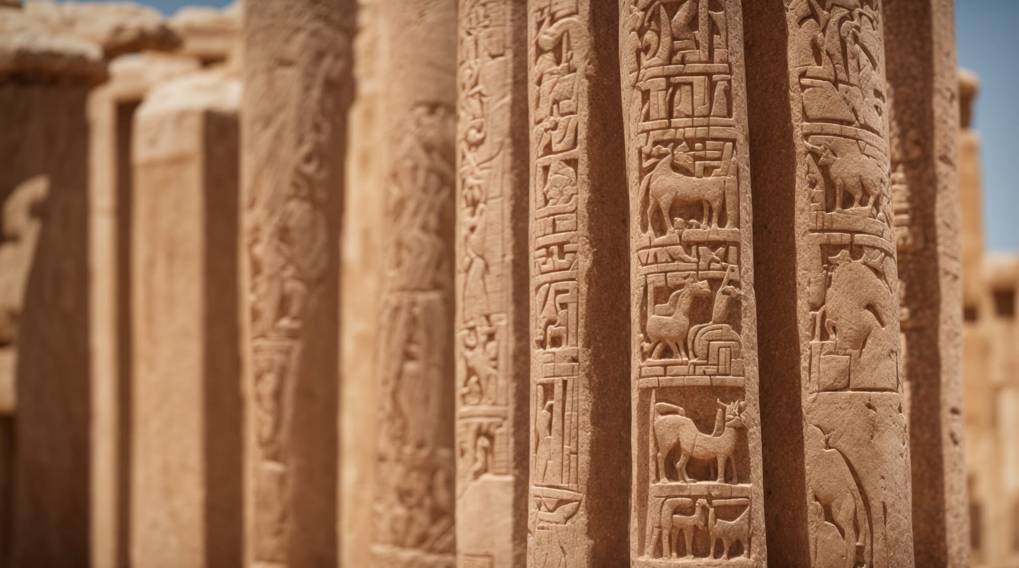 close-up of the intricate animal carvings on the T-shaped pillars at Göbekli Tepe