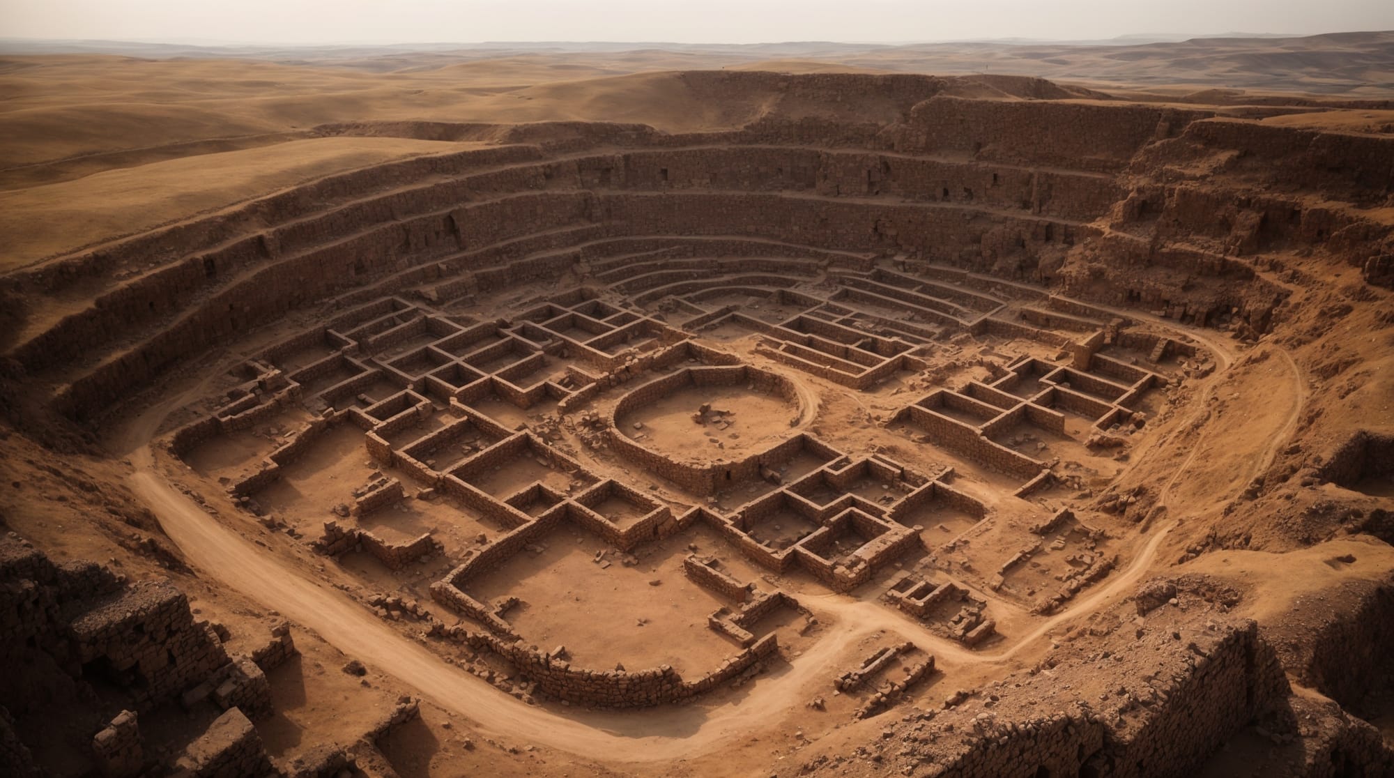 Gobekli Tepe Aerial view of Gobekli Tepe revealing its expansive layout