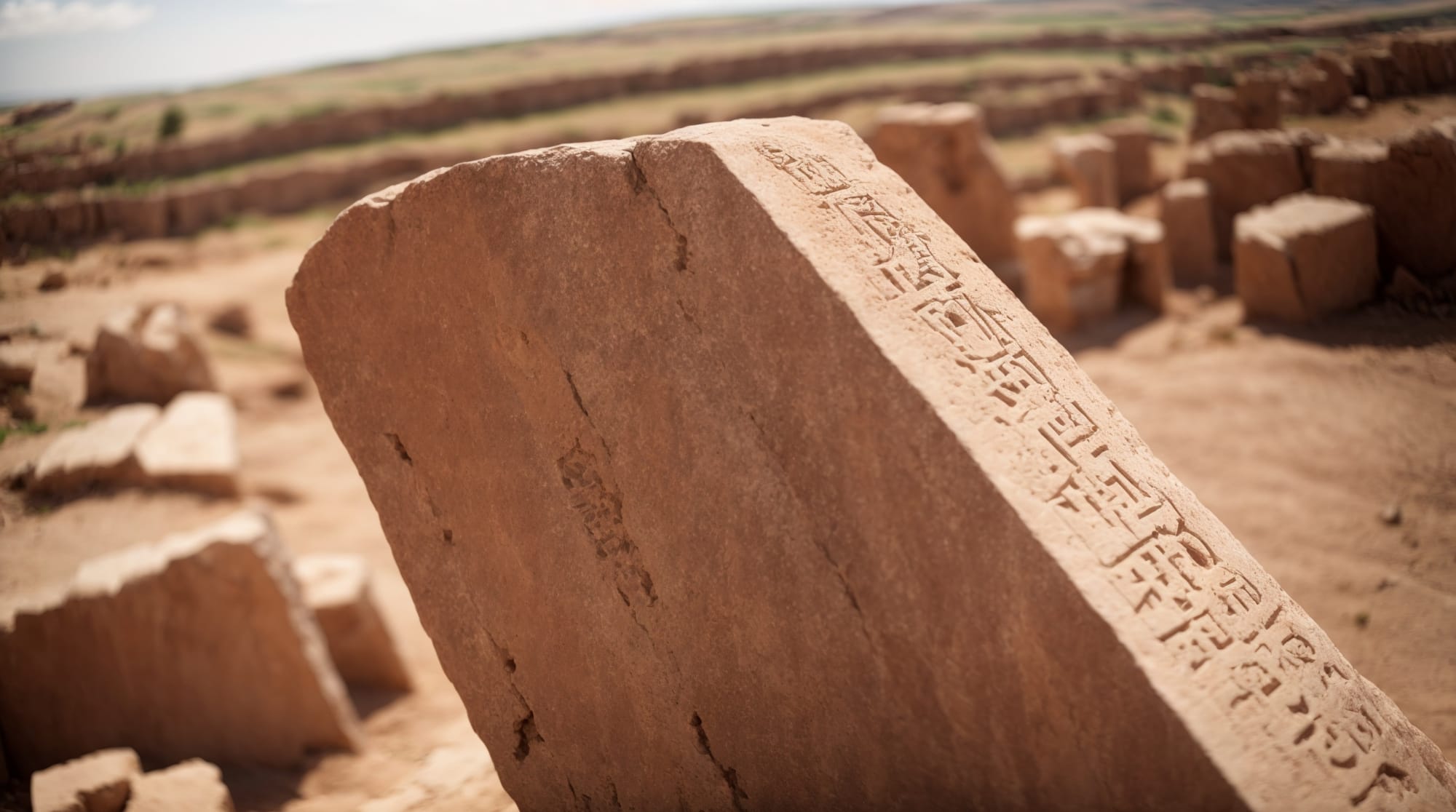 Close-up view of a T-shaped pillar at Göbeklitepe with animal carvings