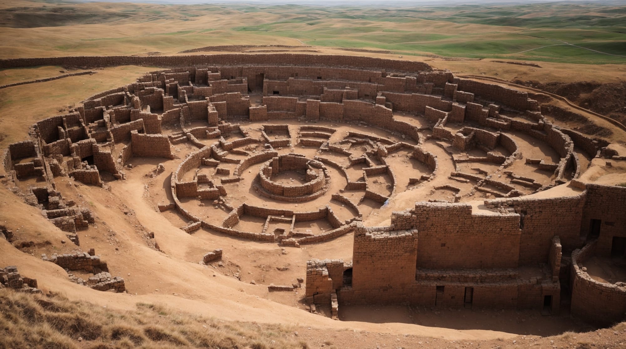 Göbeklitepe Aerial view of the circular formations of Göbeklitepe.