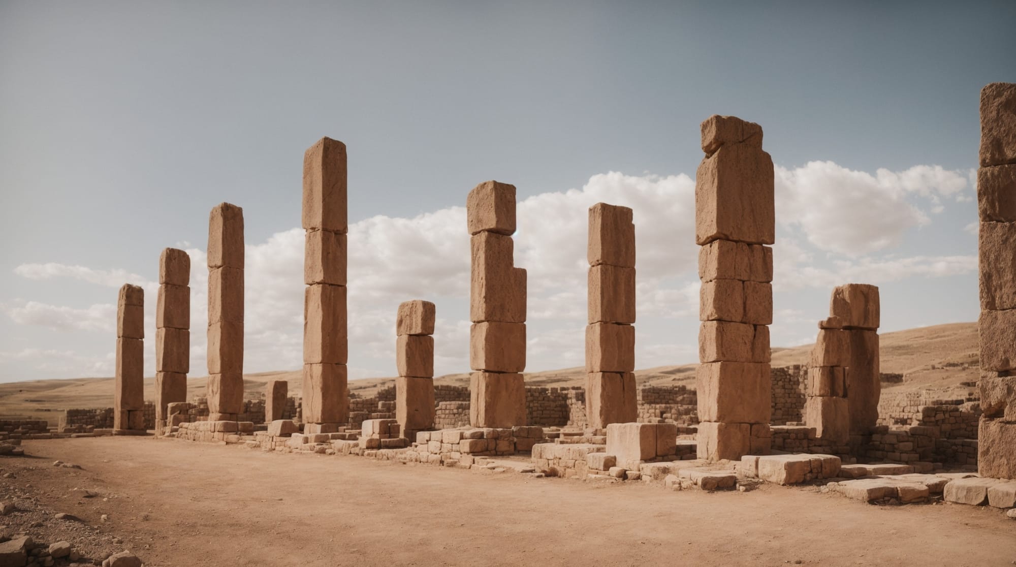 Göbeklitepe Göbeklitepe archaeological site with massive stone pillars