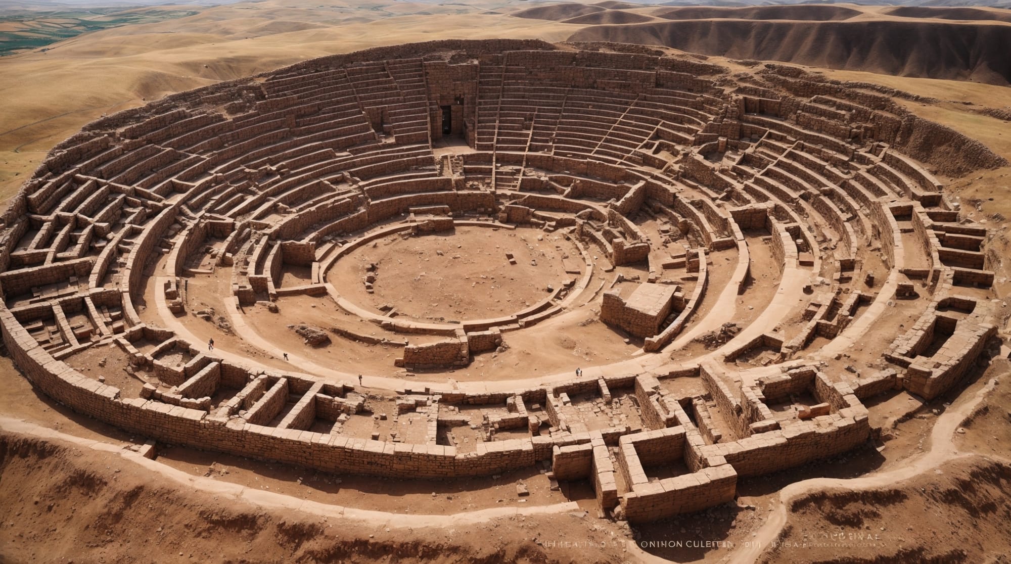 Göbeklitepe aerial Aerial view of Göbeklitepe showing geometrical layout
