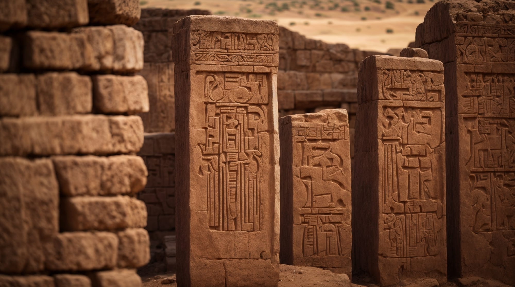 Göbeklitepe carvings A detailed depiction of the intricate carvings on T-shaped pillars at Göbeklitepe