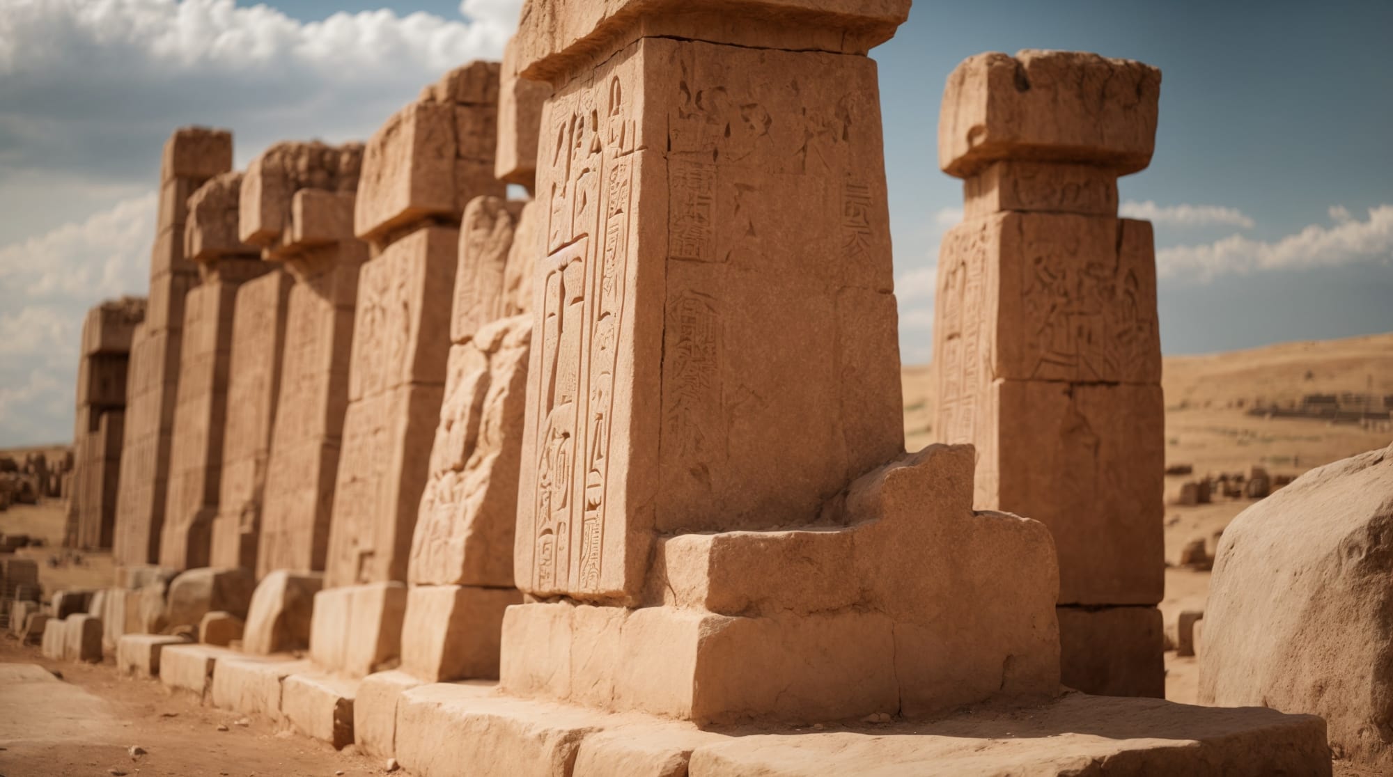Carvings of animals on the T-shaped pillars at Göbeklitepe