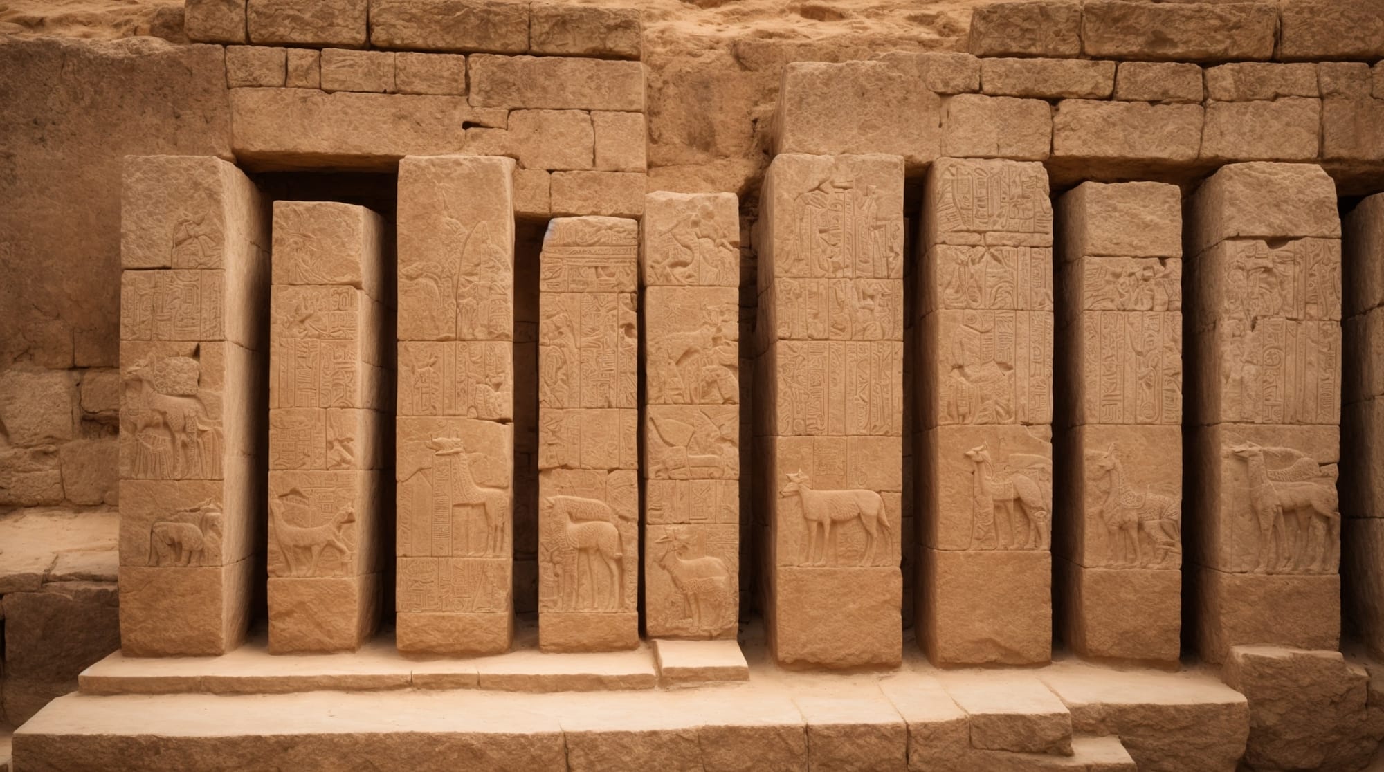Göbeklitepe carvings Detailed engraving of a fox carved on the limestone pillars of Göbeklitepe