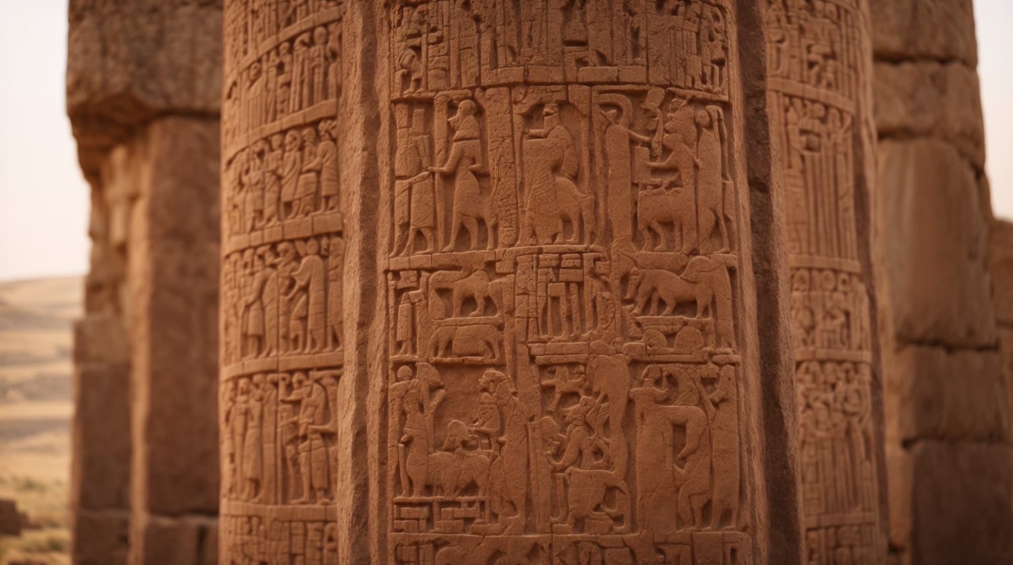 Göbeklitepe Carvings Close-up of the intricate carvings on Göbeklitepe's pillars depicting wild animals