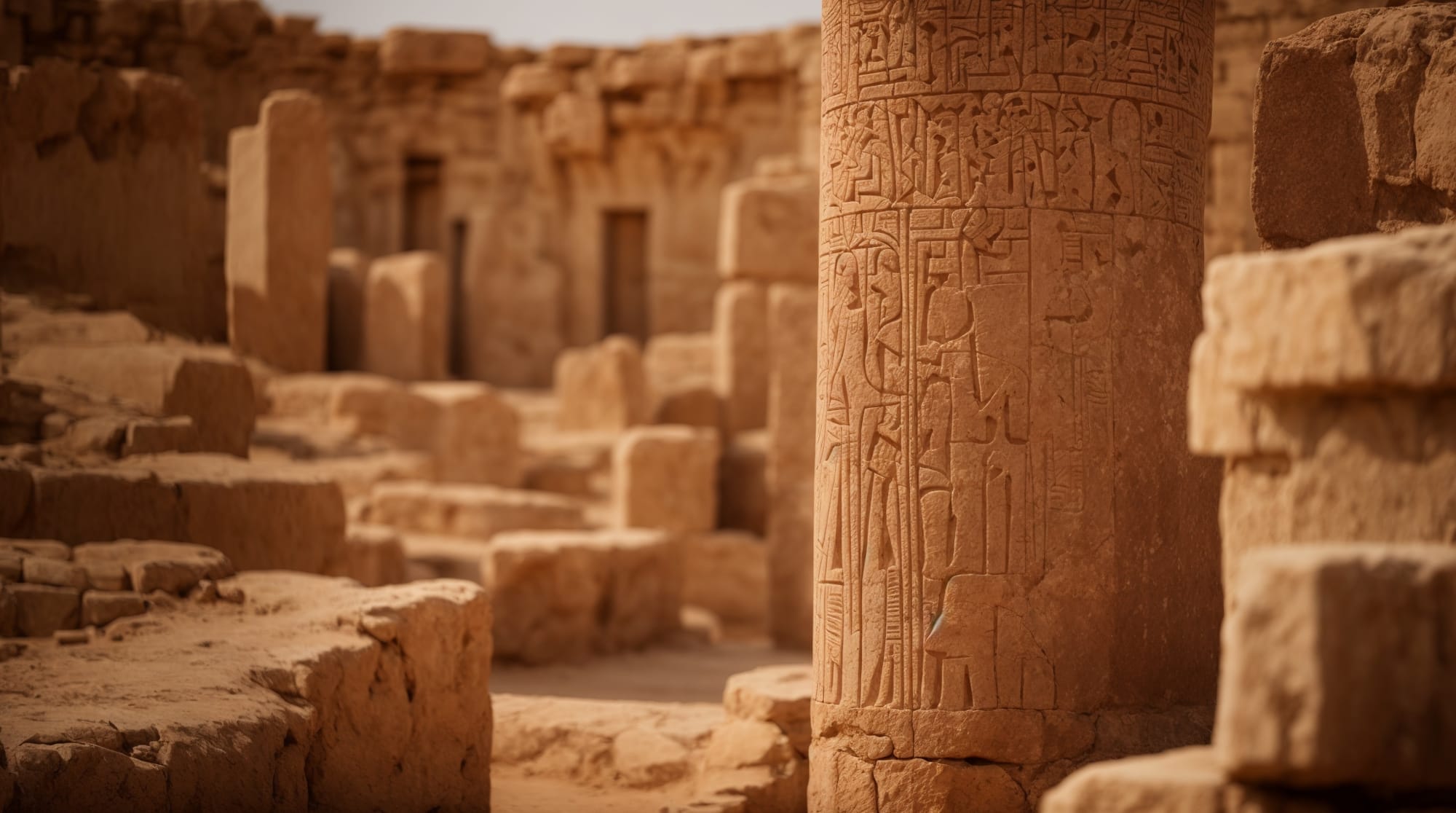 Göbeklitepe carvings High-resolution image depicting the intricately carved stone pillars of Göbeklitepe with symbolic animal carvings.