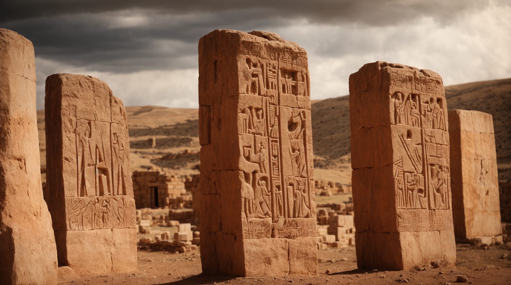 Göbeklitepe carvings Carvings on the pillars at Göbeklitepe showing wild animals and celestial symbols