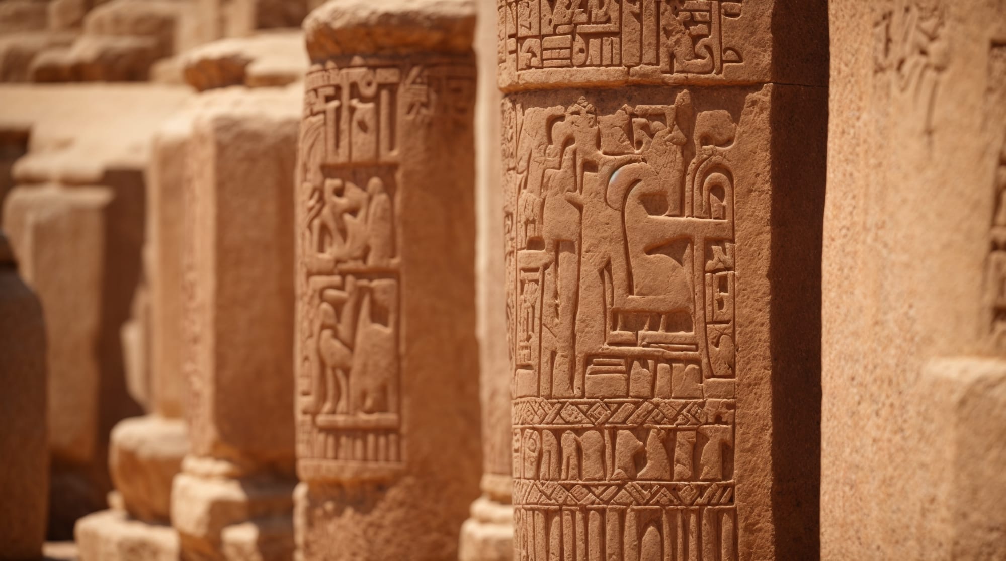 close-up of Göbeklitepe's intricate animal carvings on the stone pillars