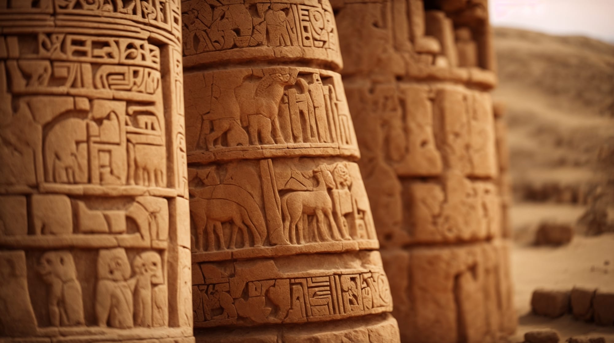 Neolithic carvings Close-up of the intricate animal carvings on Gobekli Tepe's pillars.