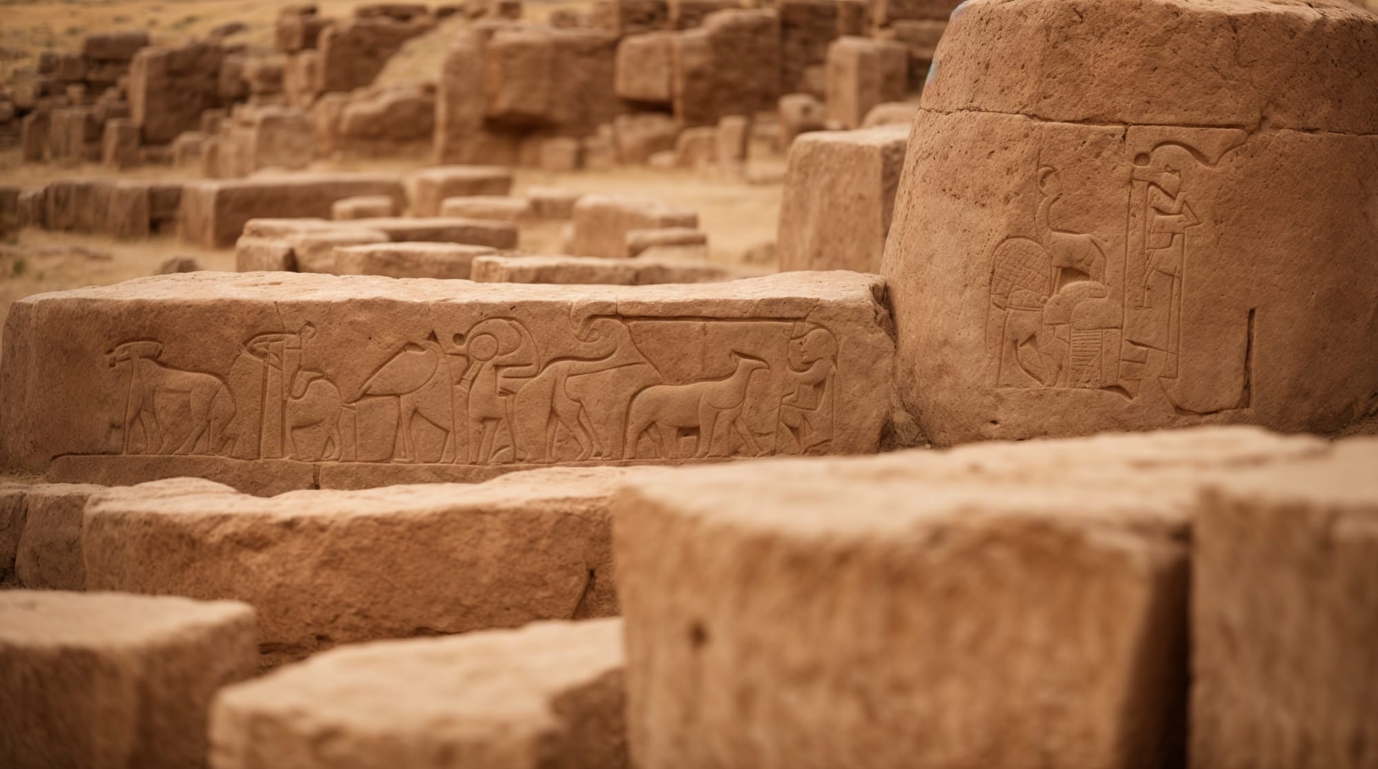 Neolithic symbols Carvings depicting wild animals at Göbeklitepe