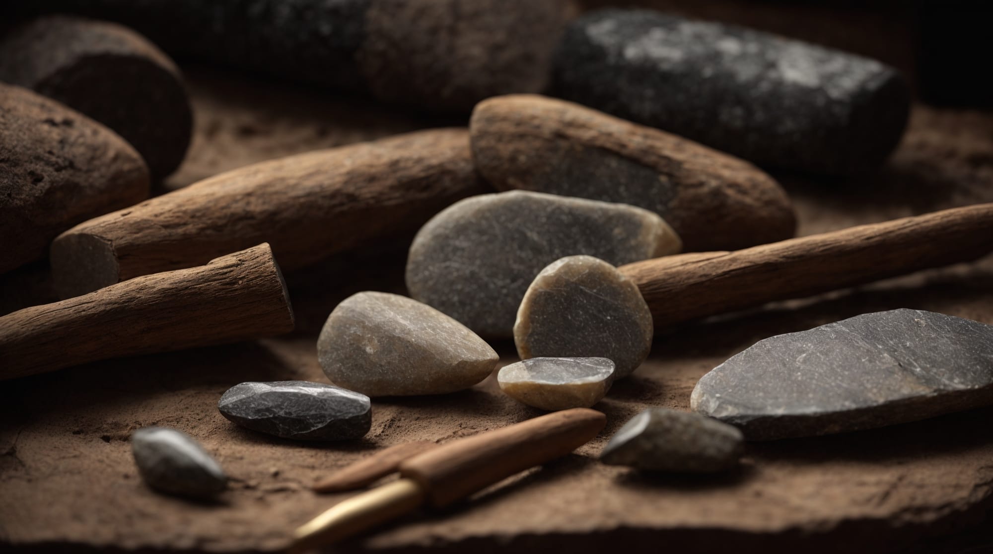 Neolithic tools Handcrafted flint tools from the Neolithic period