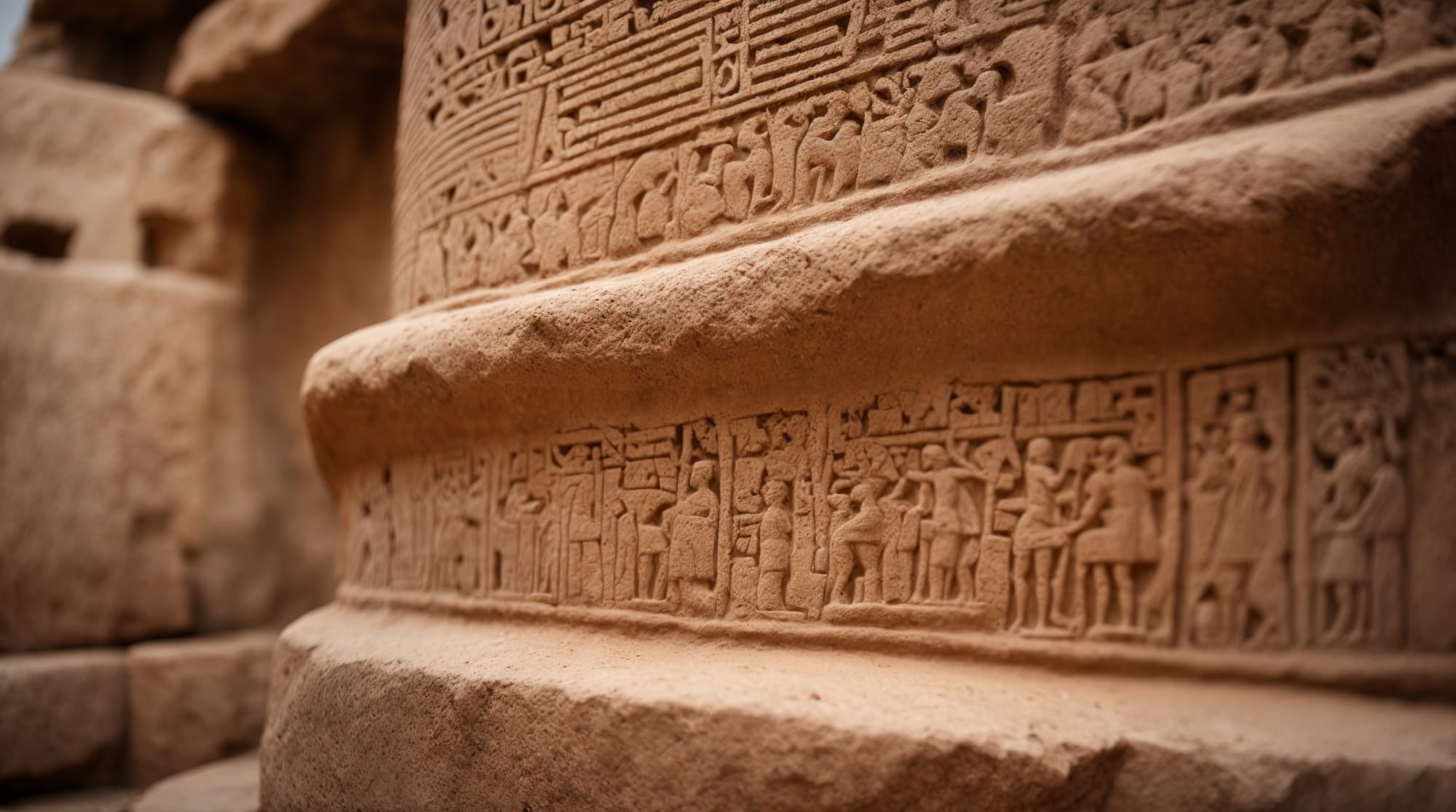 prehistoric art Close-up of Göbeklitepe's intricate pillar carvings.