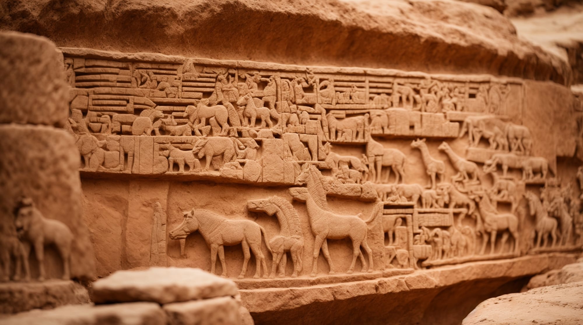 intricate carvings of animals at Göbeklitepe