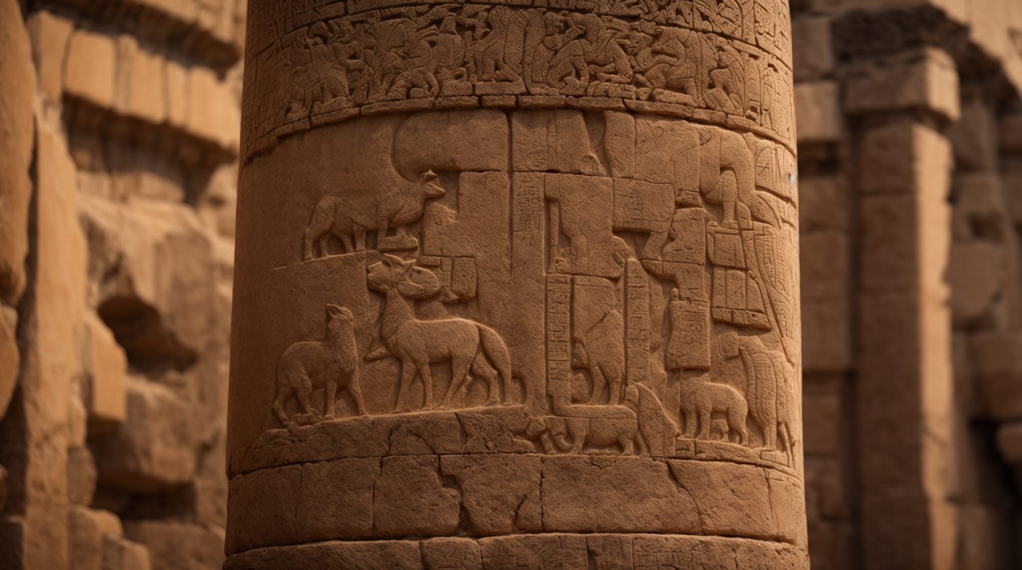reliefs engraved relief on a Göbeklitepe pillar depicting a fox
