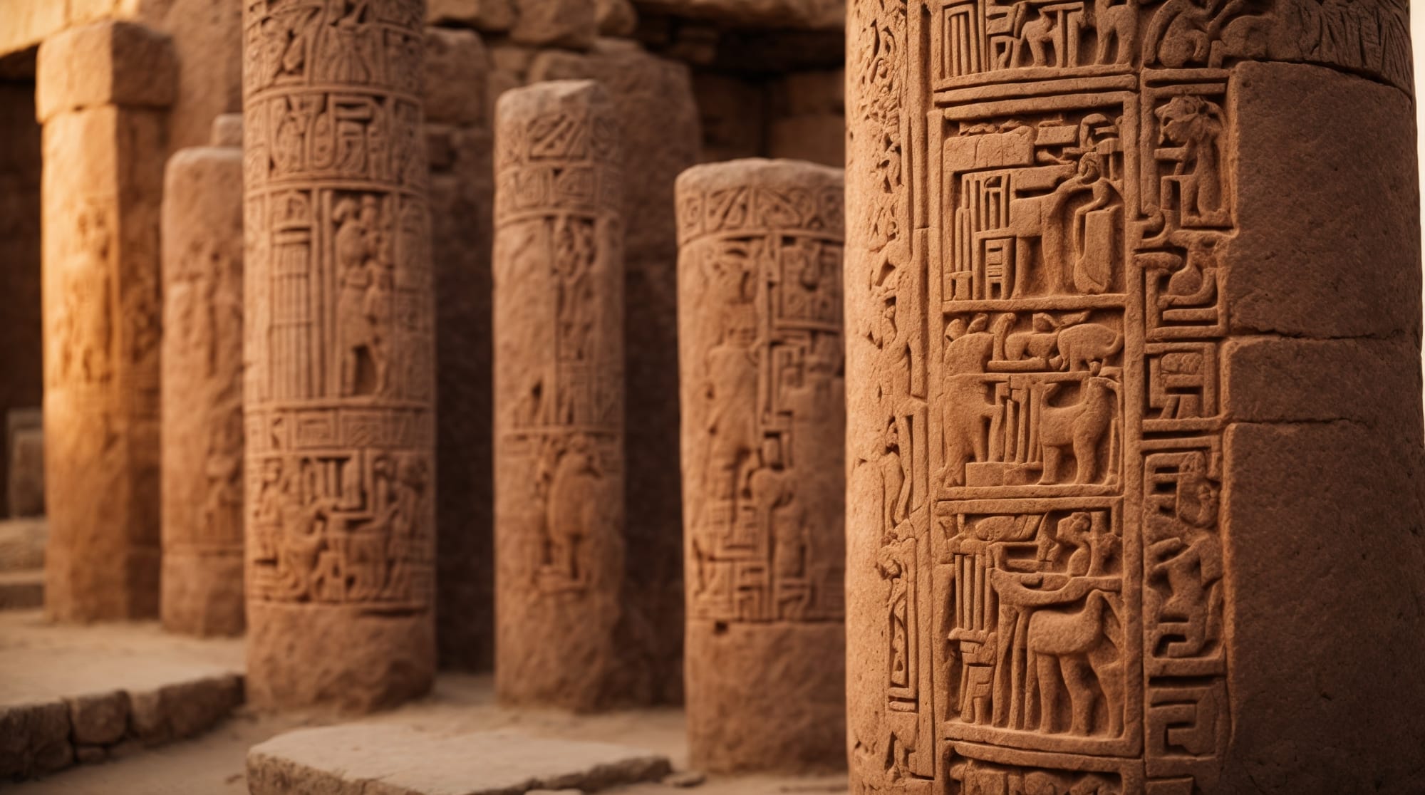 stone carvings Intricate pillar carvings depicting animals at Gobekli Tepe