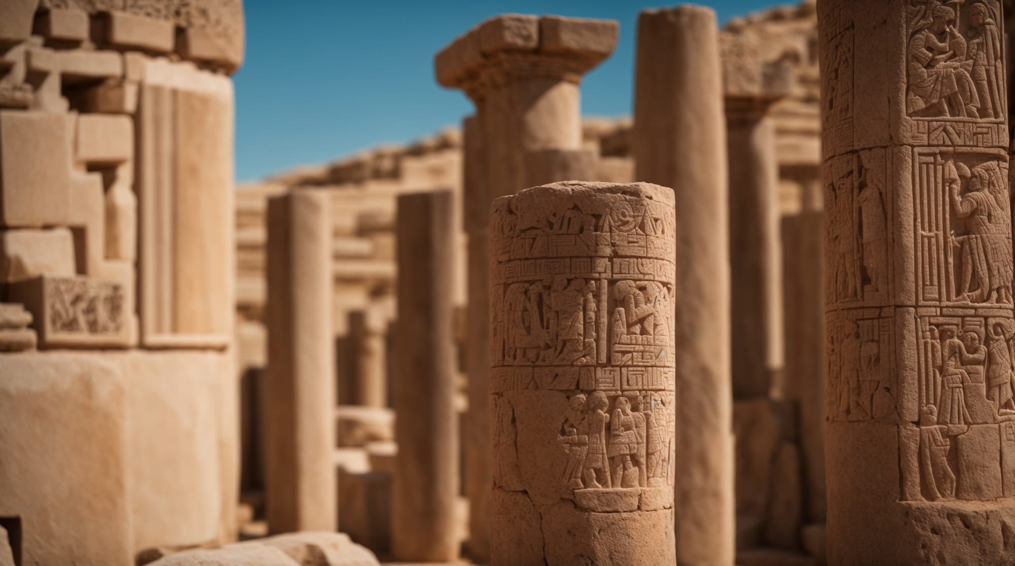 Up-close view of intricate stone carvings at Göbeklitepe