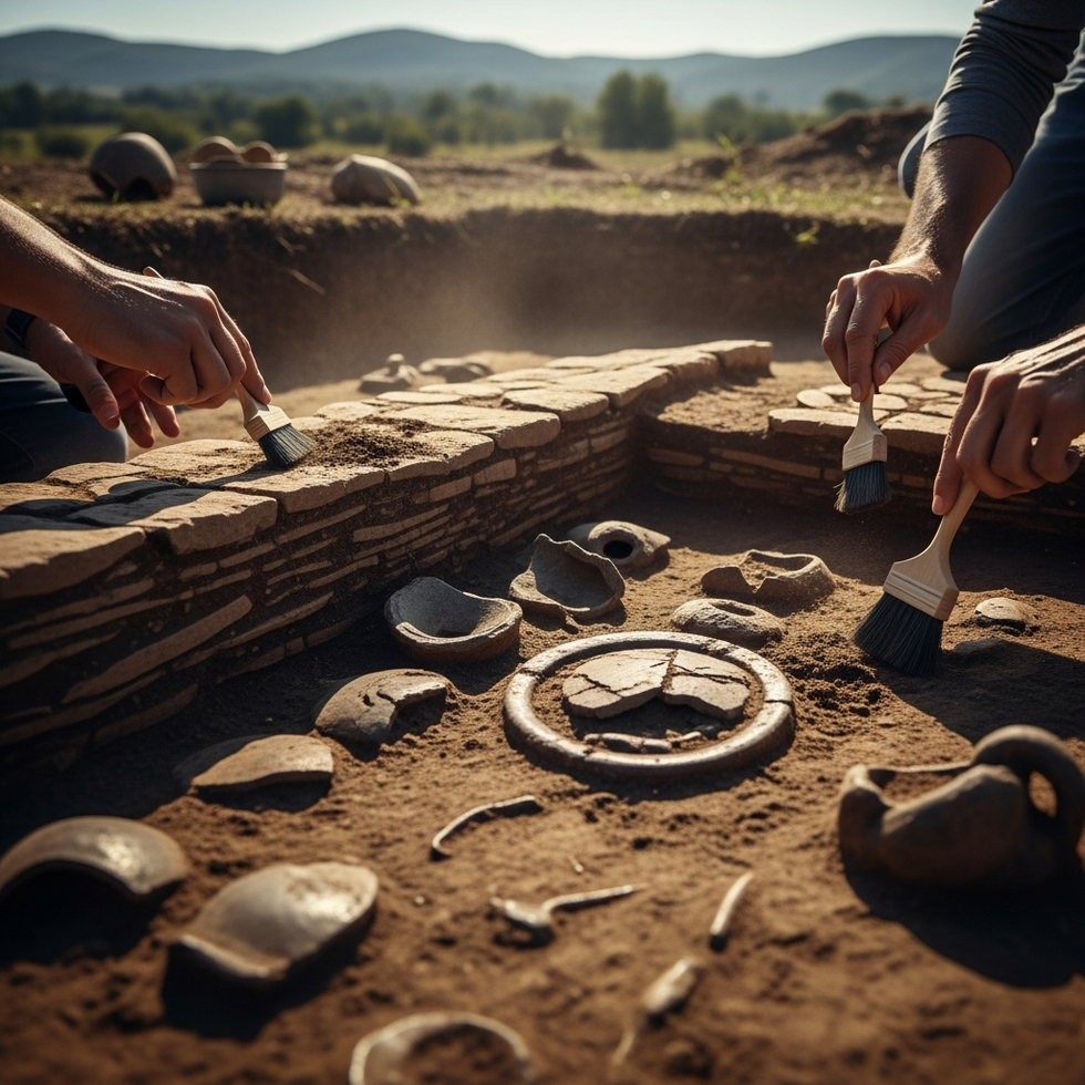 Placeholder for an image of ancient artifacts being excavated in a historic site, emphasizing the excitement surrounding these 2025 discoveries.