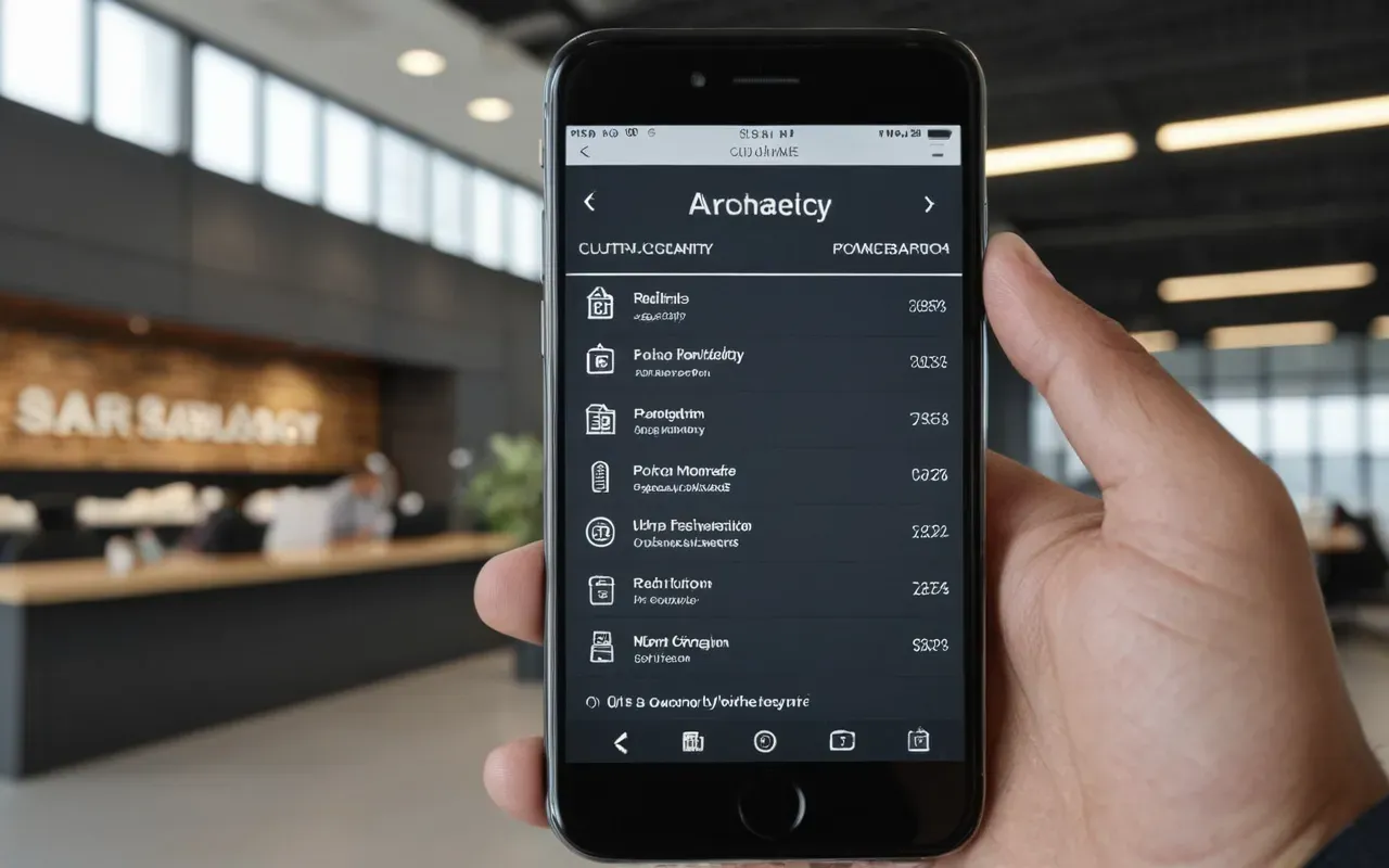 checking historical facts online smartphones Modern smartphone held vertically displaying website interface with text articles related archaeology topic against blurred office background suggesting digital information consumption habit