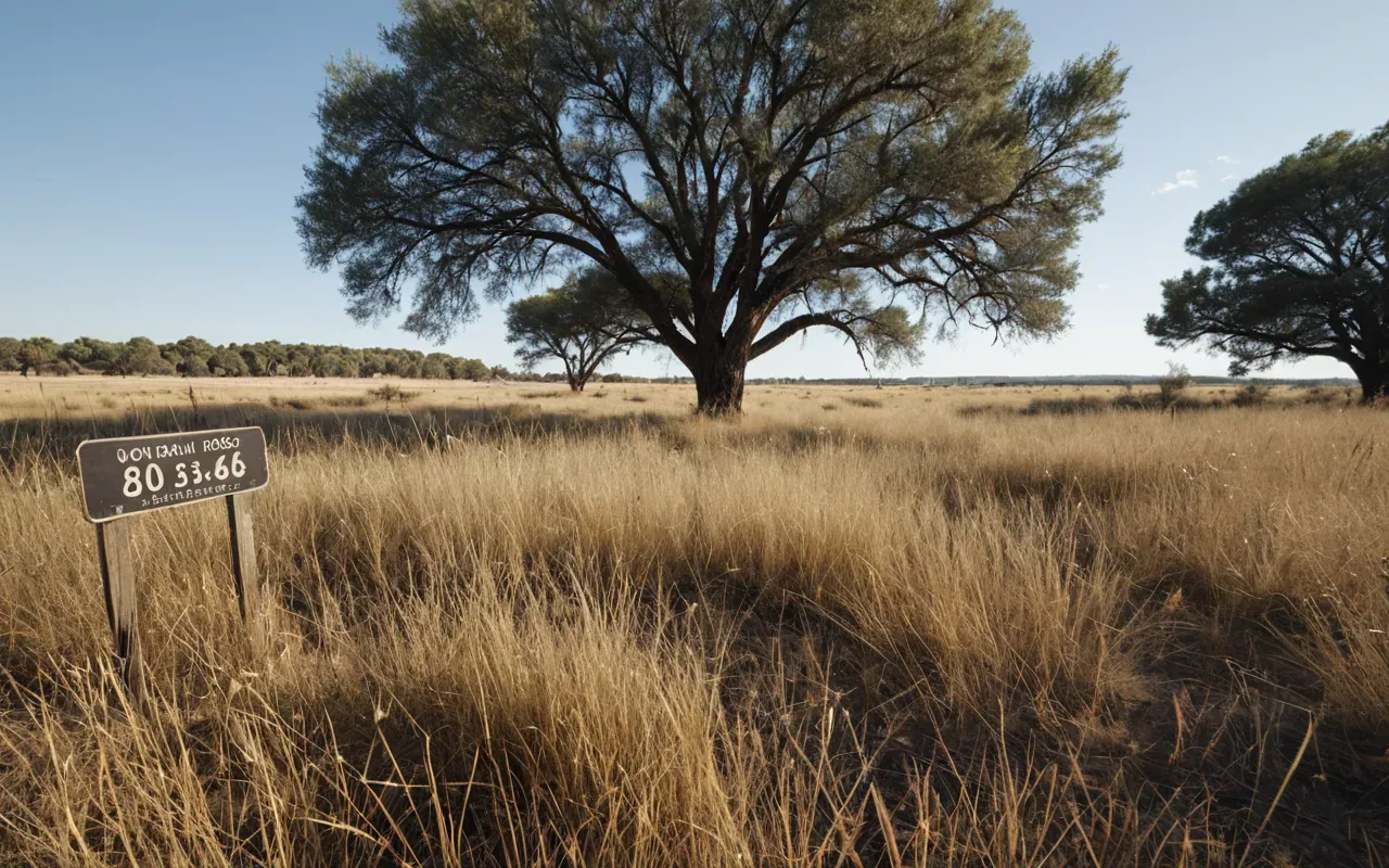 prehistoric ecosystems A wide angle view of a dry grassland with scattered trees under a bright clear sky showing diverse plant life and open space without any visible humans or structures.