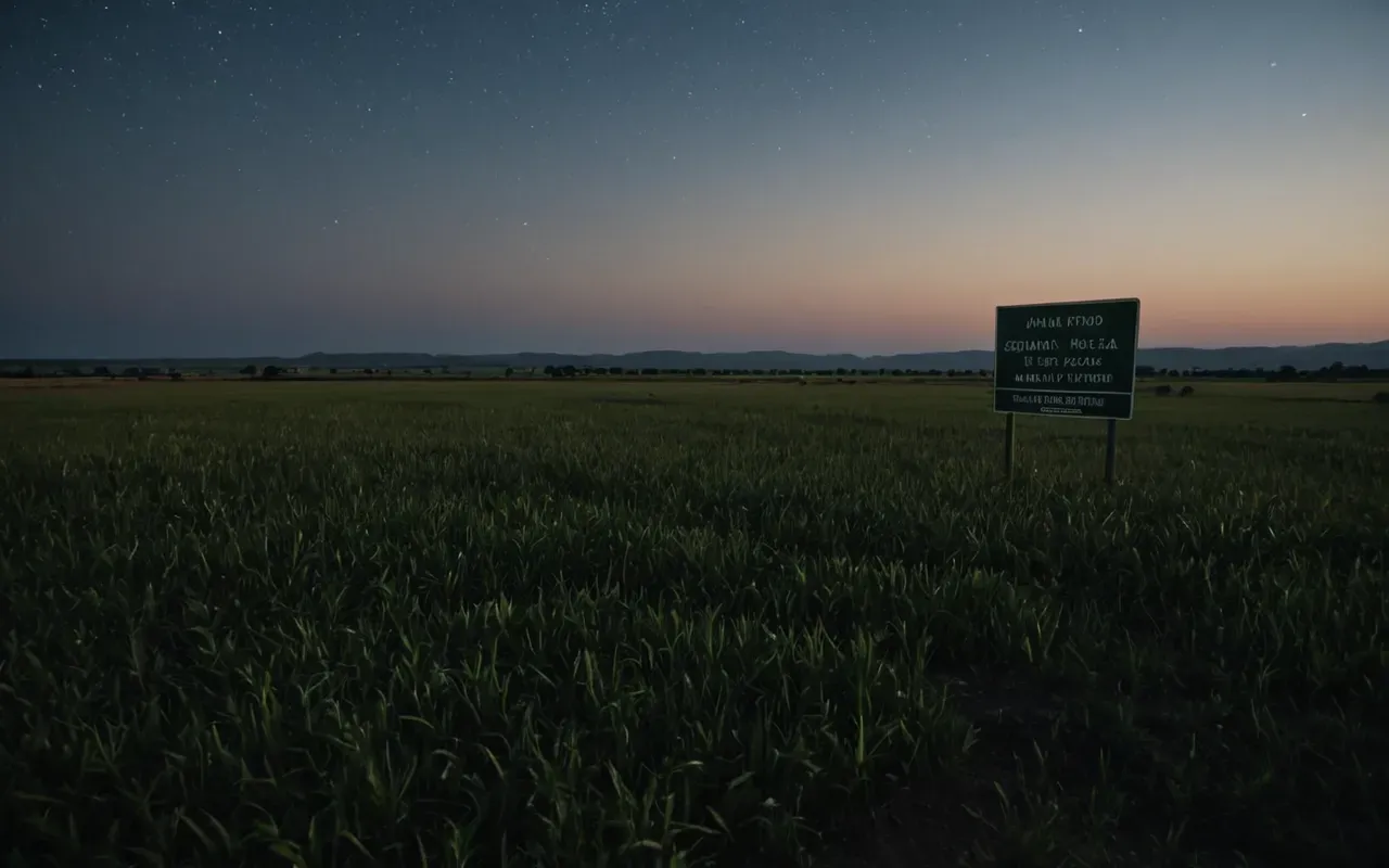 early human beliefs A wide shot of an open field at dusk with a clear sky full of stars. The horizon is dark and distant creating a sense of vastness and timelessness without any human presence or modern structures.